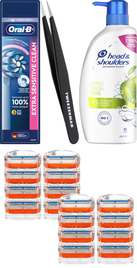 4 x BUNDLE: Head & Shoulders Apple Fresh Shampoo 660ml + Gillette Fusion Ra