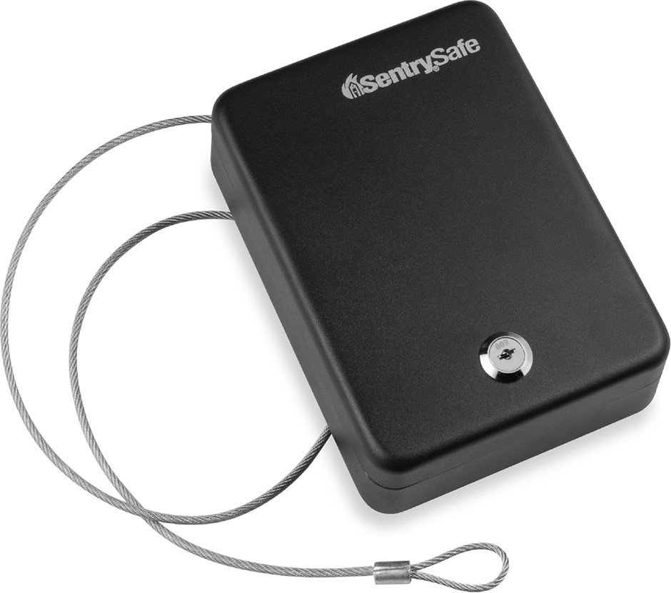 SentrySafe P005K Safes Portable Lock Box with Key, 0.05 Cubic feet, Black (