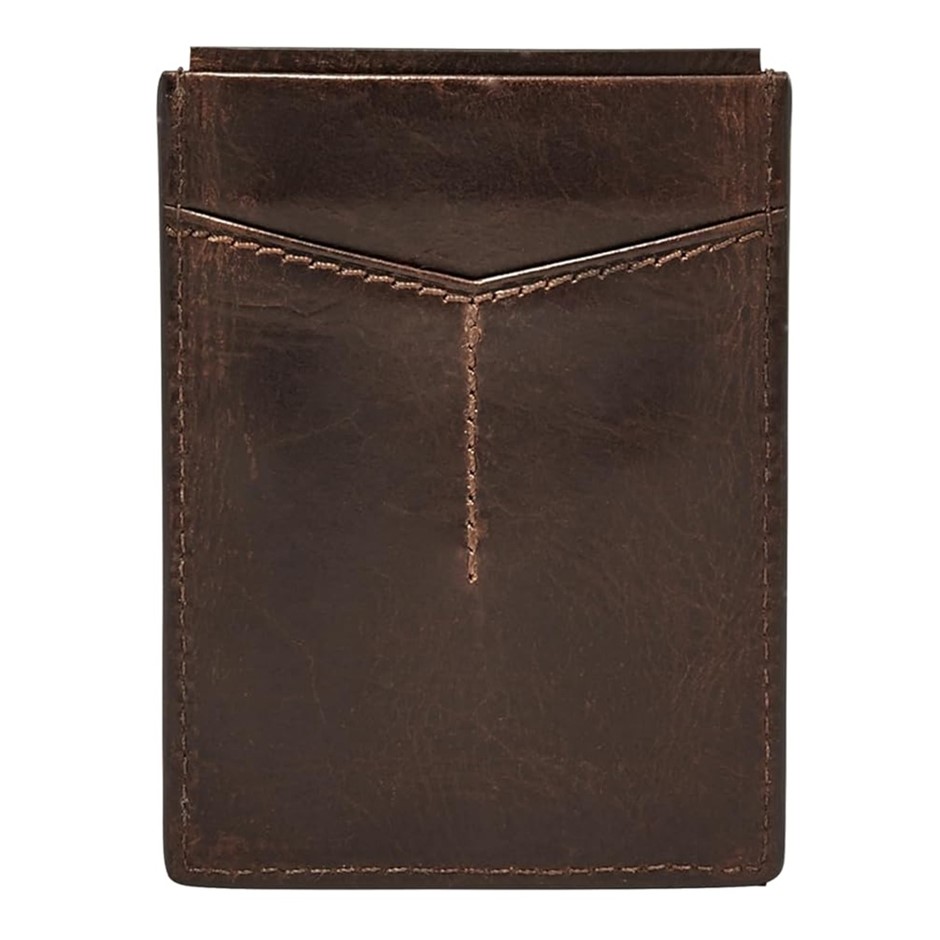 FOSSIL Men's Derrick RFID Magnetic Card Case, ML3812201, Dark Brown, One Si