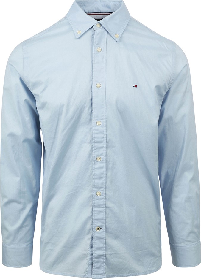 TOMMY HILFIGER Core Flex Poplin RF Shirt, Size S, 100% Cotton, Calm Blue (C