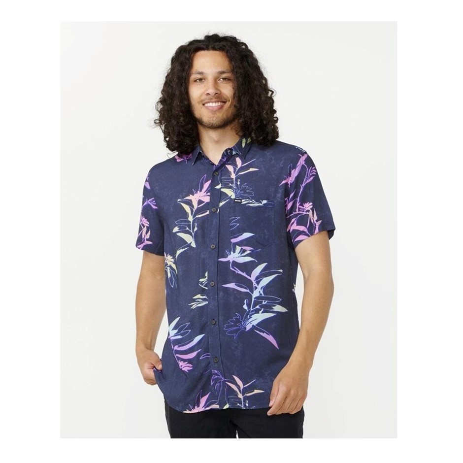 RIP CURL Men's Fun Times Short Sleeve Shirt, Size M, Navy. RRP: 80. Buyers