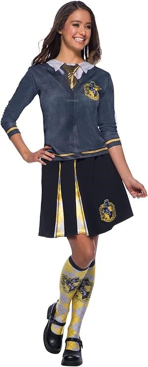 HUFFLEPUFF Costume Top for Teens & Adults - Harry Potter, Small, Multicolor