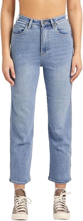 RIDERS BY LEE Women's Hi Straight Crop Jeans, Size 10R, Union Blue, R/55173