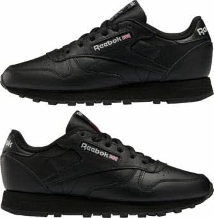 REEBOK Women's Classic Leather Sneaker, US7/EU37.5, Black/Black/Pure Grey,