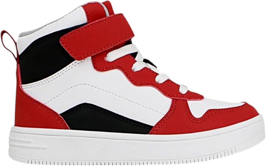 GROSBY Boy's Hoop Hi Sneaker, Size 13, Red, 402516. Buyers Note - Discount
