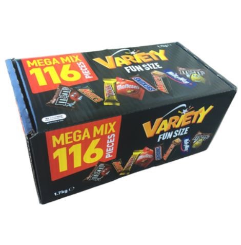 2 x Box of 116pc MARS Mega Mix Variety Fun Size Chocolates, 1.7kg. N.B: Dam