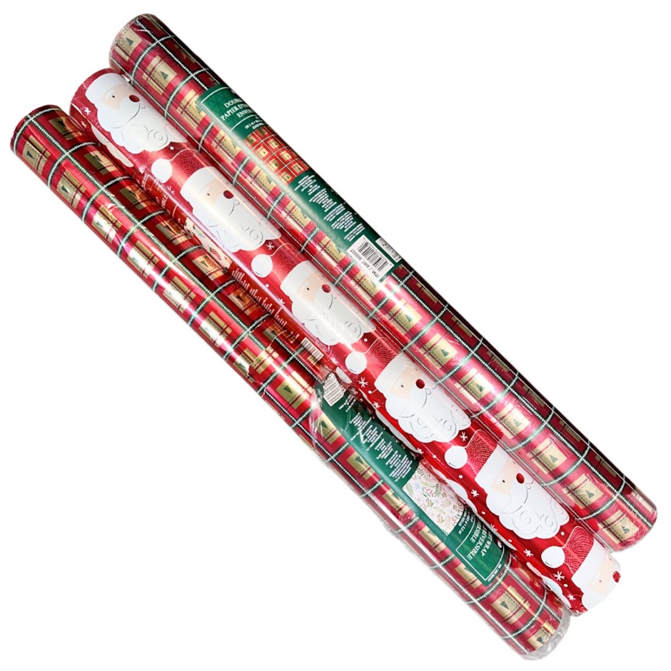 3 x SIGNATURE Double-Sided Christmas Holiday Gift Wrap Paper (270 sq. ft.)