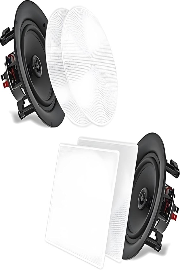 Pyle 6.5” 2-Way Midbass Speakers - Pair of In-Wall/In-Ceiling Woofer Speake