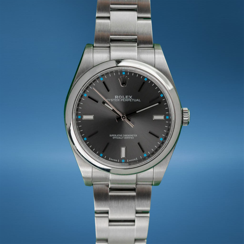 ROLEX OYSTER PERPETUAL 39 39MM STAINLESS STEEL 114300 AUTOMATIC BXP & COA