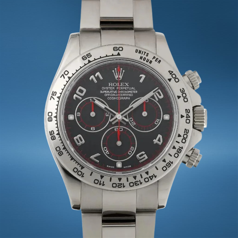 ROLEX COSMOGRAPH DAYTONA 40MM 18K WHITE GOLD 116509 AUTOMATIC BXO RSC & COA