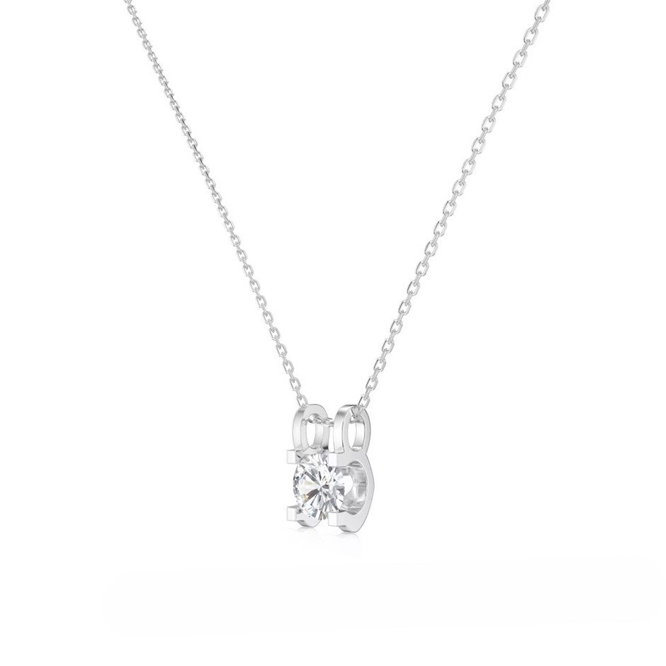 1.00ct Round Cut GRA Certified Moissanite 925 Silver Pendant Necklace