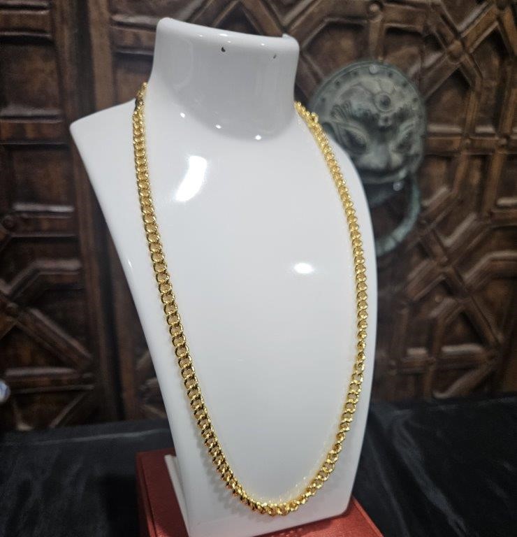 18KGold Filled/Italy Stamped Yellow Chain -50CM-4MM-Bonus Gift