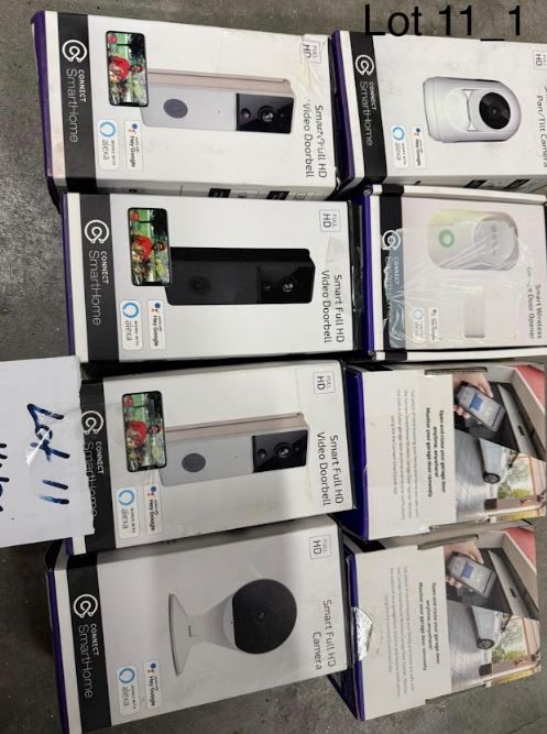 END OF LEASE SALE: mixed lot of cameras, doorbells, garage door openers