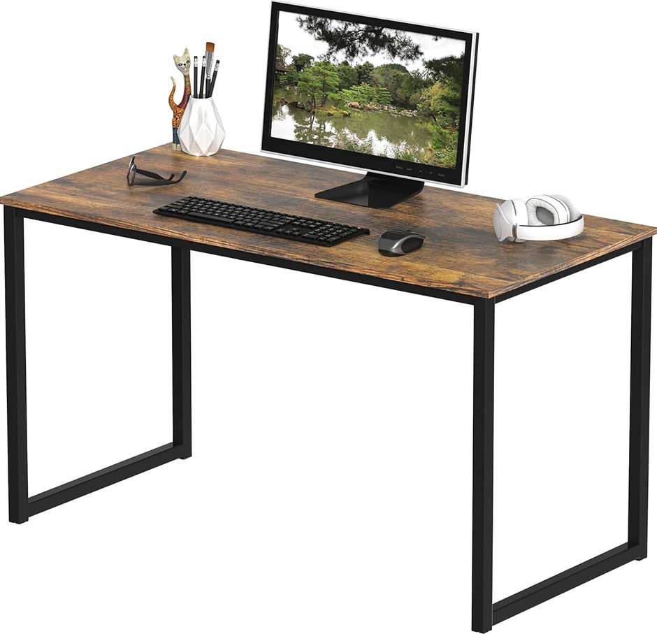 SHW Mission Home Office Computer Desk, 100 x 50 cm, Rustic Brown. NB: Minor
