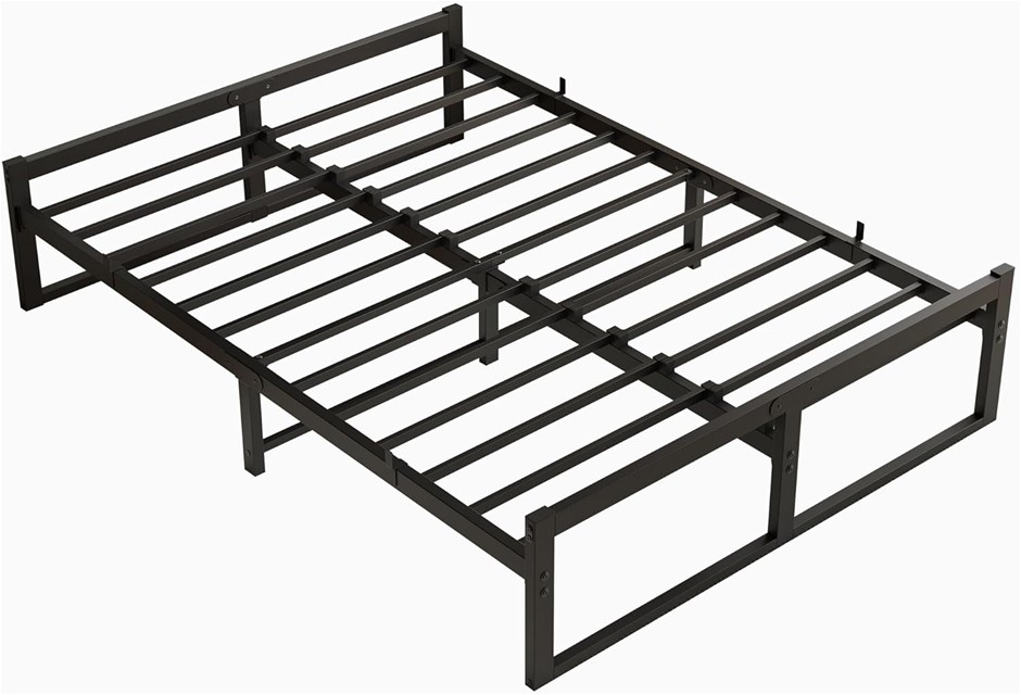 FOUBAM Metal Platform Bed Frame with Heavy Duty Steel Slats, Under Bed Stor