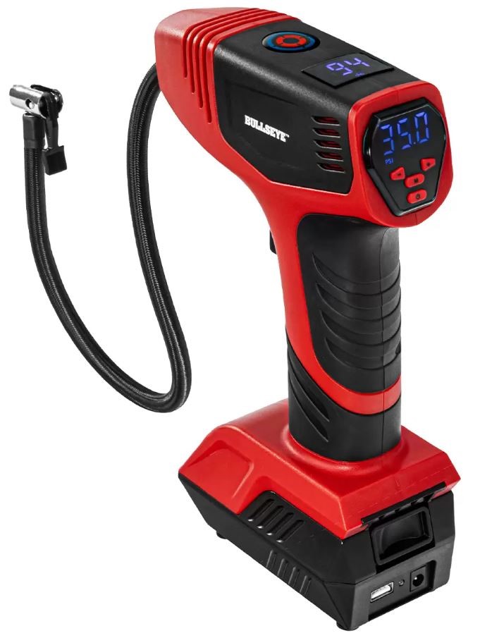 BULLSEYE Pro Max Rechargeable Tyre Inflator, Model 1745AUS. NB: minor use,