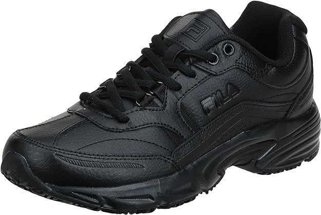 FILA Women's Memory Workshift Shoes, Size US8, Leather, Black.
