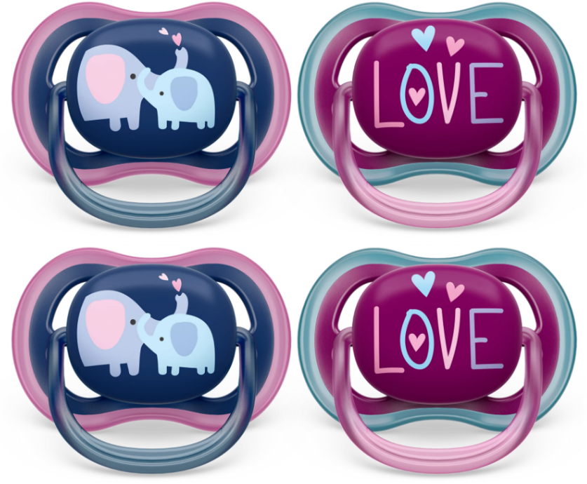 2x Philips Avent Ultra Air Pacifier, 18mths+, Firm Teat for Growing Teeth,