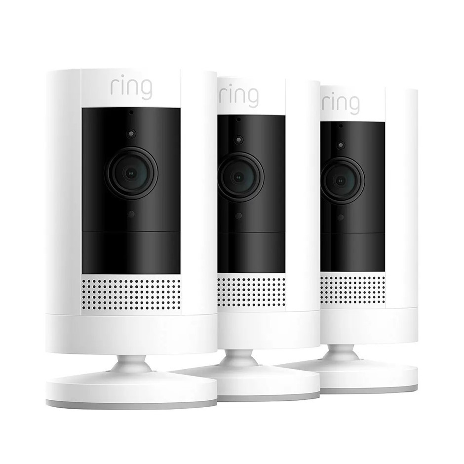 RING Stick Up Cam Battery 3 Pack, White. NB: minor use.