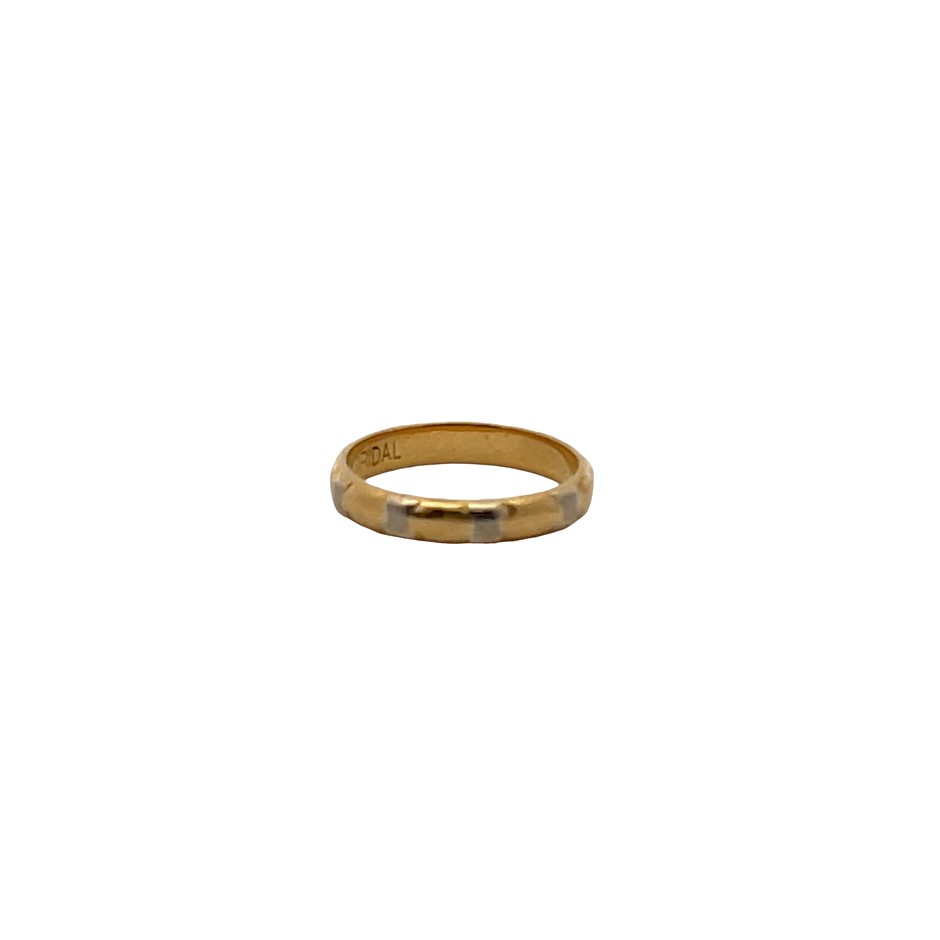 18ct Yellow & White Gold Band