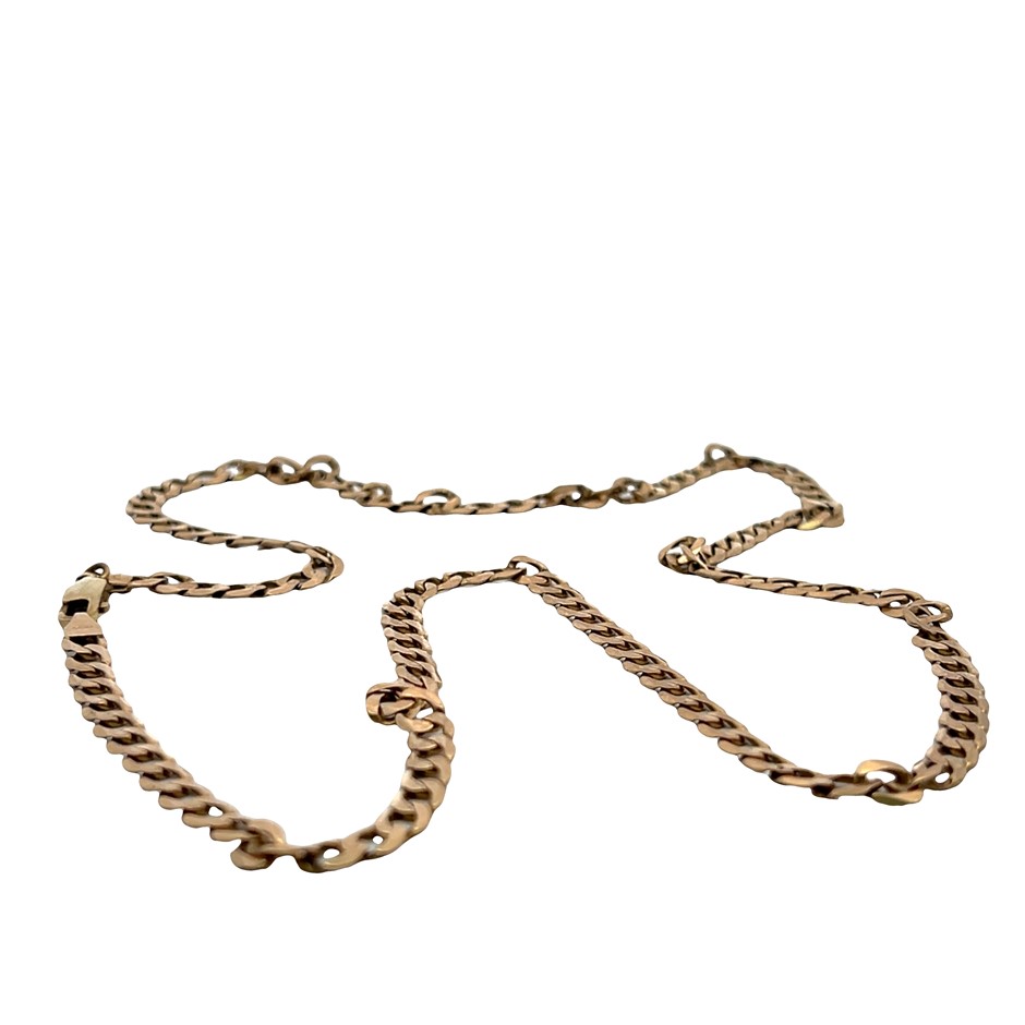 9ct Yellow Gold Curblink Necklace with Parrot Clasp
