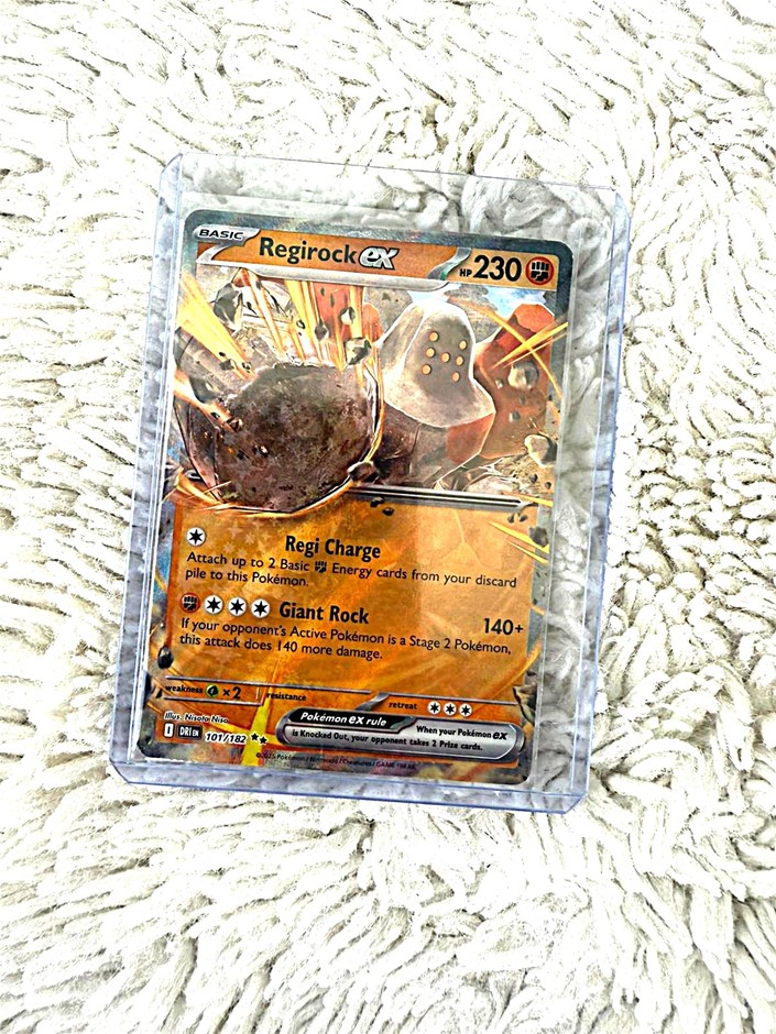 Regirock ex holo legendary rock titan Scarlet & Violet card.