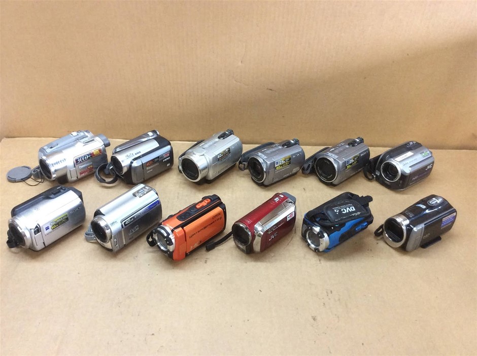 Mixed Digital Camcorders Lot (Sony, JVC & Others) - (Lot of 12)