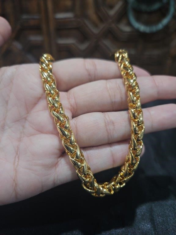 22K Yellow Gold Filled Bracelet (stamped 22K)-22cm-Bonus Gift