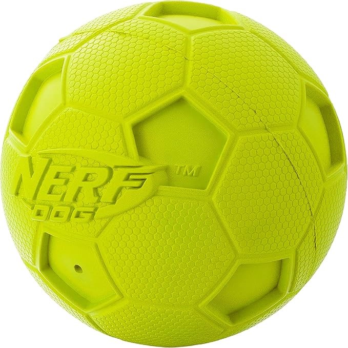 NERF Dog Soccer Squeak Ball Dog Toy, Large, Green