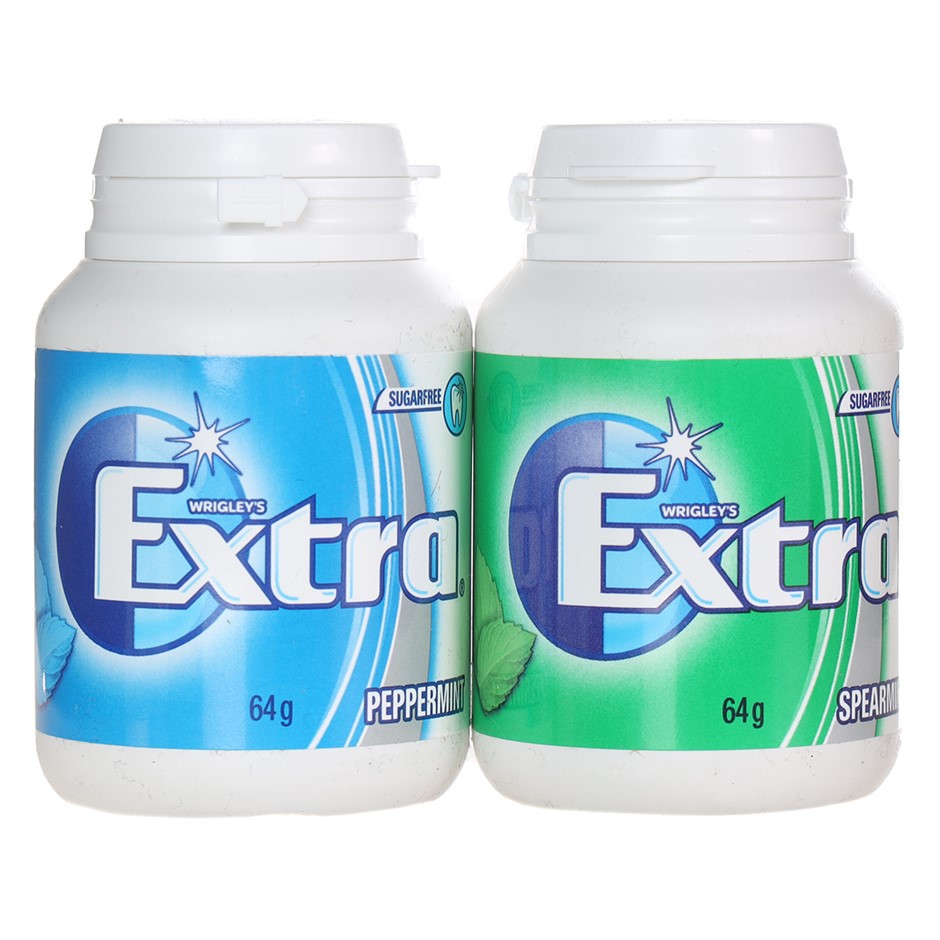 13 x Assorted EXTRA Chewing Gum, Incl: 8 x Peppermint, 64g & 5 x Spearmint,