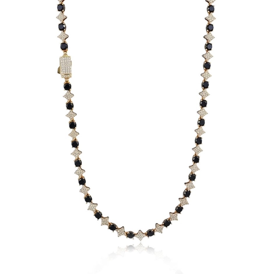 18K Gold-Filled 6mm Tennis Star Necklace with Simulated Diamonds - 50.8cm