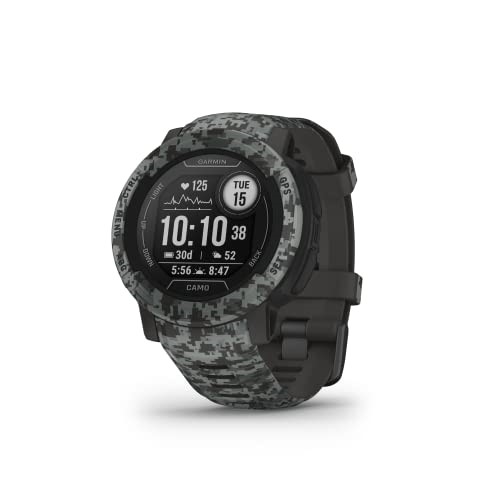 GARMIN Instinct® 2, Camo Edition, Graphite Camo, Rugged GPS Smartwatch. NB: