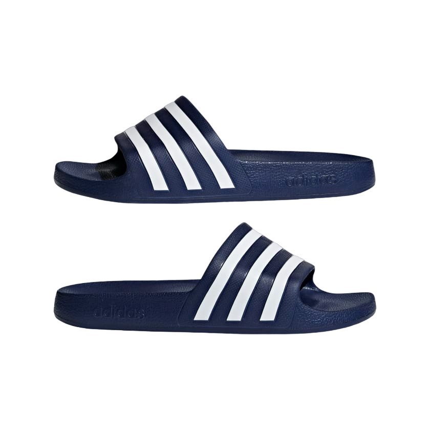 ADIDAS Adilette Aqua Slides, Size US12/UK12, Dark Blue/White/Dark Blue, F35