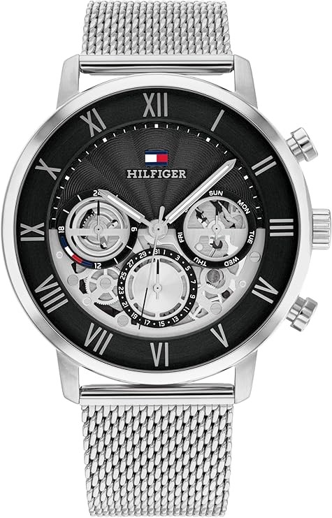 TOMMY HILFIGER Men's Legend Stainless Steel Mesh Quartz Multi-Function Watc