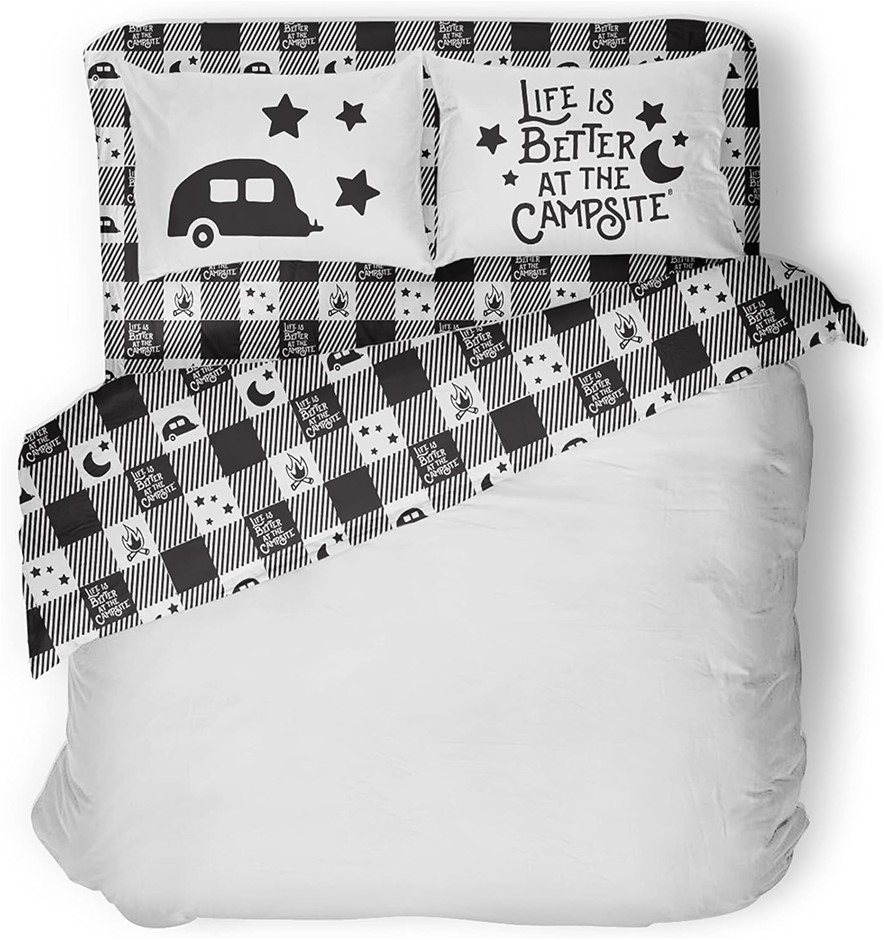 CAMCO Camper RV King 4-Piece Sheet Set. Incl: 1x Fitted Sheet, 1x Flat Shee