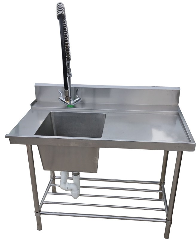 Right Inlet Single Sink Dishwasher Bench