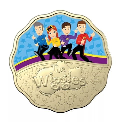 Australia 2021 The Wiggles (Current) 30 Years Scalloped Coloured 30c Coin