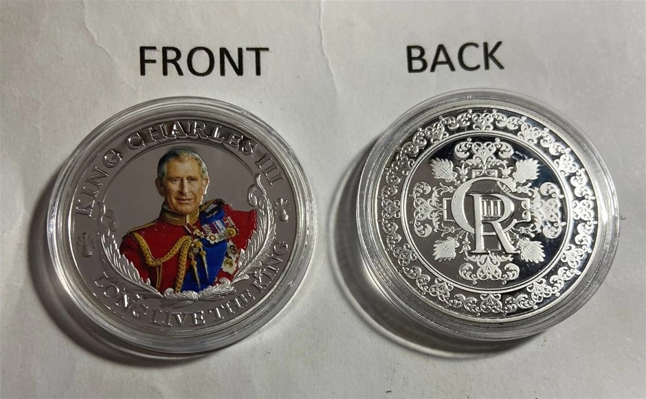 His Majesty King Charles 111 1 oz Token 999 Silver Plated Colour