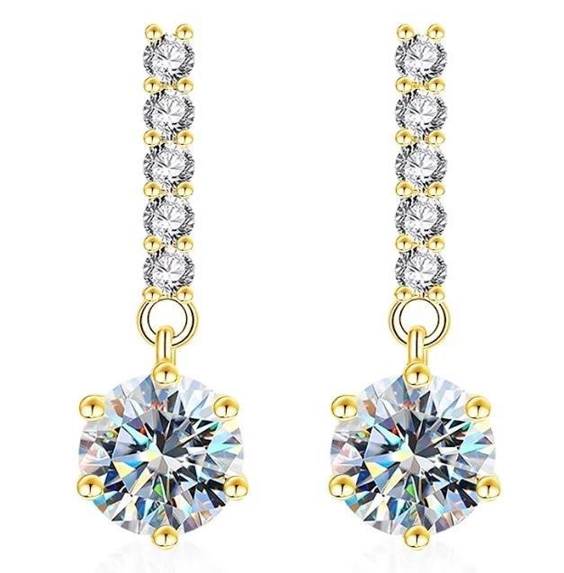 2.0ctw GRA Moissanite white Brilliant Cut 925 Sterling Silver Earring