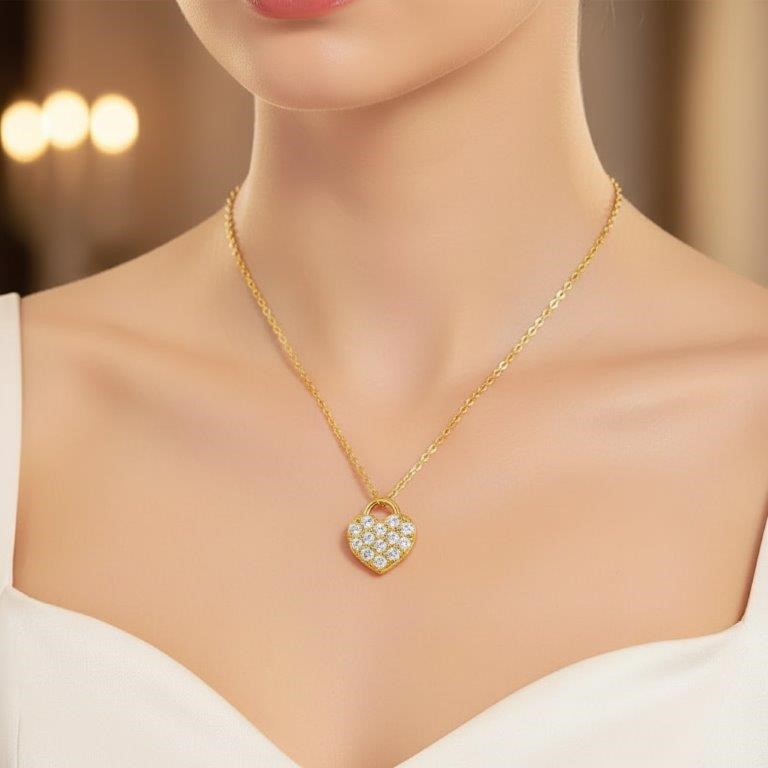 GRA Moissanite white Brilliant Cut 925 Sterling Silver Pendant-Bonus Gif