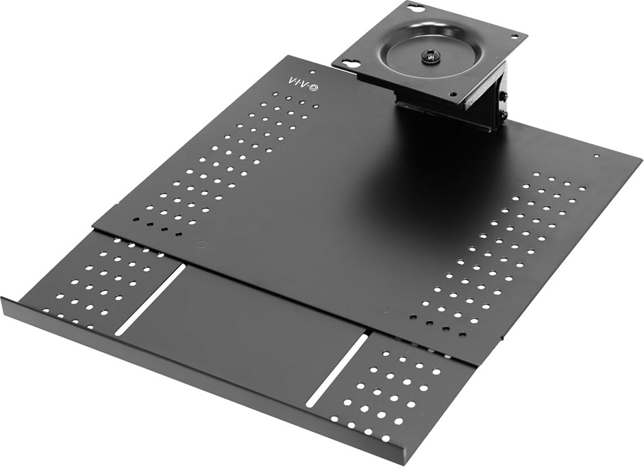 VIVO Black Sliding 19 X 6 Inch Tray Track, Adjustable Platform Mounted Unde