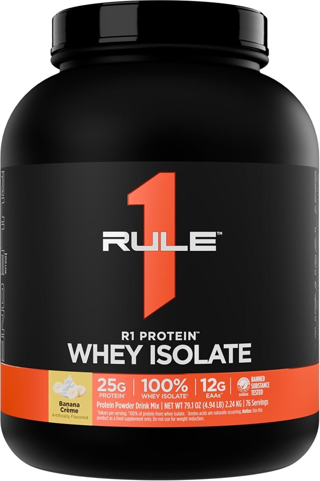RULE 1 100% Whey Protein Isolate and Hydrolysate Protein Powder 4.94 lb, Fr