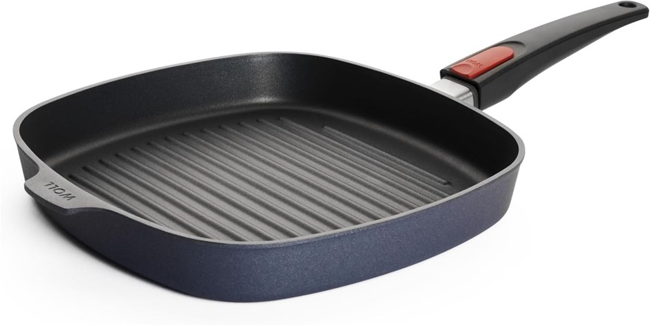 WOLL DIAMOND Lite Detach Handle Induct Square Grill Pan 28cm NB: minor use,