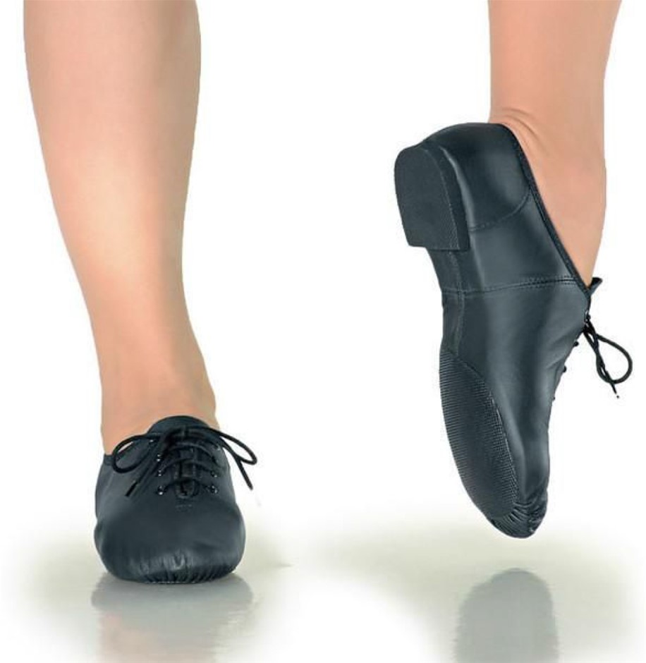 So Danca Child Split Sole Leather Jazz Boot with Drawstring  - Size 12.0S