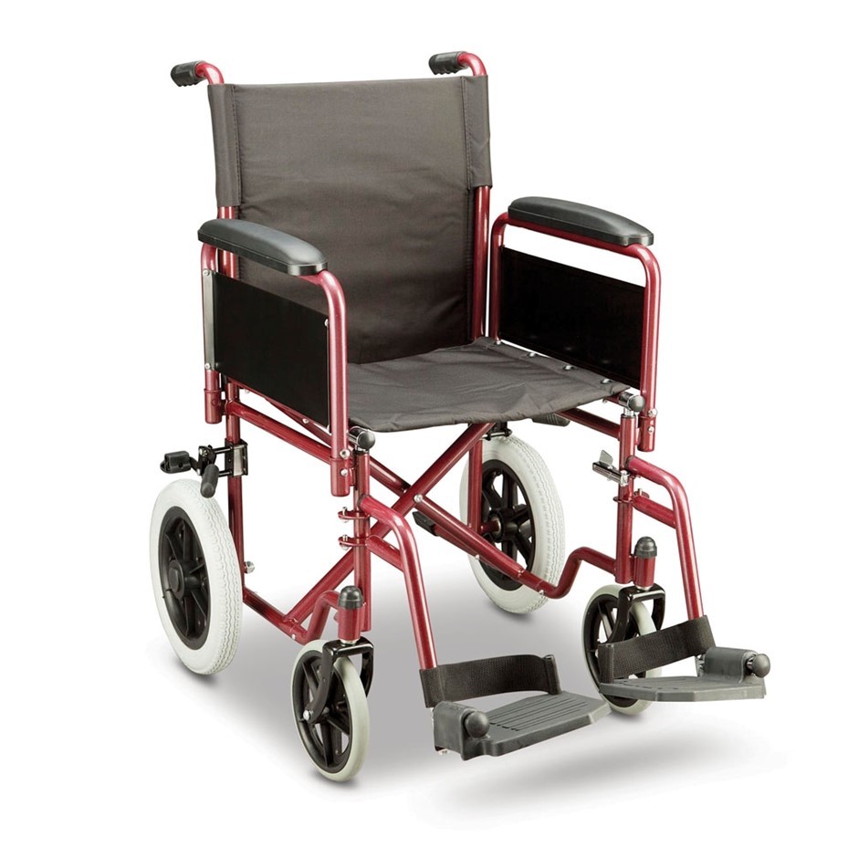 CARE-QUIP TRITON Transit Wheelchair 46cm Seat Width with Folding Steel Fram
