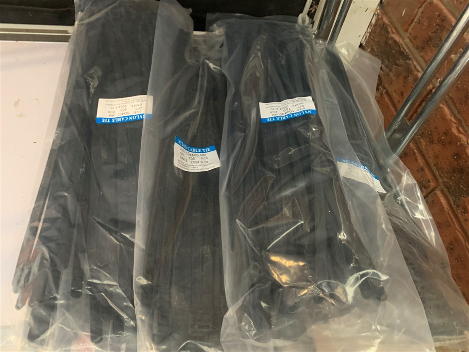 New in Packaging Nylon Cable Ties, 10mm x 400mm - Quantity 6