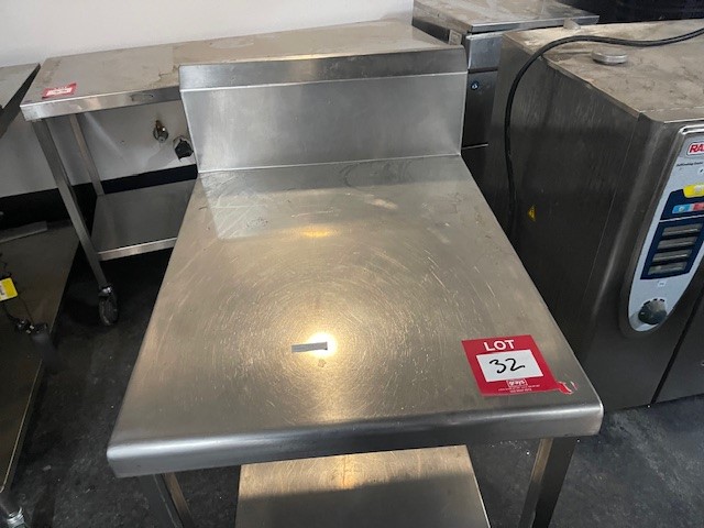 Trolley with Splashback, Stainless Steel, Mobile