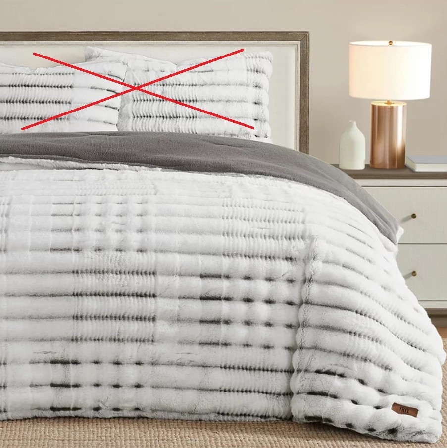FRYE CHANNEL Comforter Set 3-Piece Set, Queen, Grey. N.B: 2 x pillowcases a