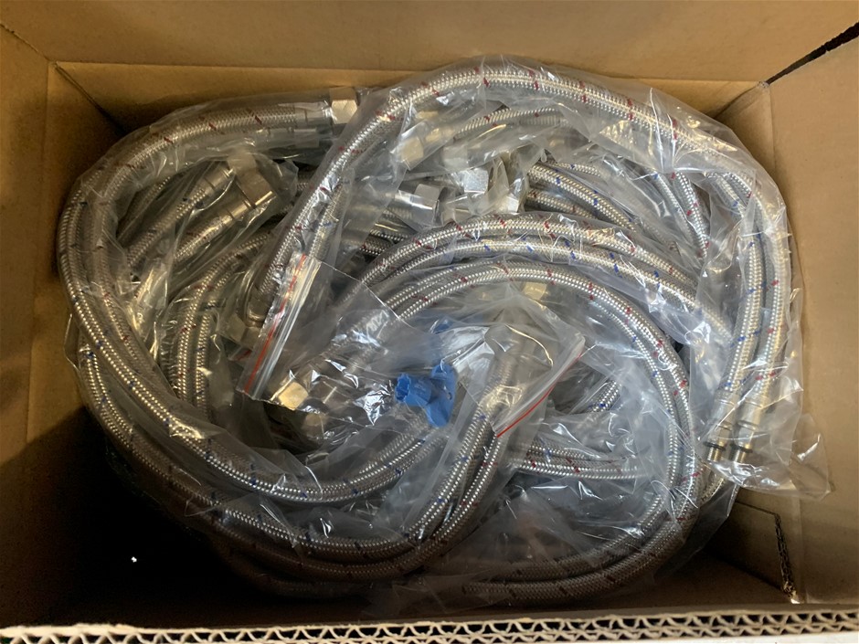New in Packaging Braided Water Hoses, 50cm Long - Qty 24