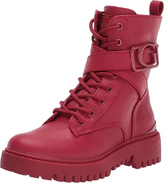 GUESS Women's Orana Combat Boot, Size 5M, Medium Red LL, GWORANA. Buyers N